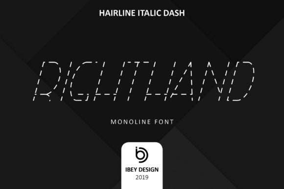 Righ THand Hairline Italic Dash Font for Modern Web Design