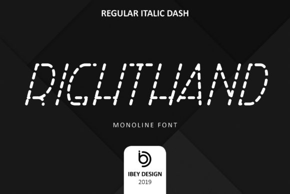Right Hand Italic Dash Font for Editorial Design